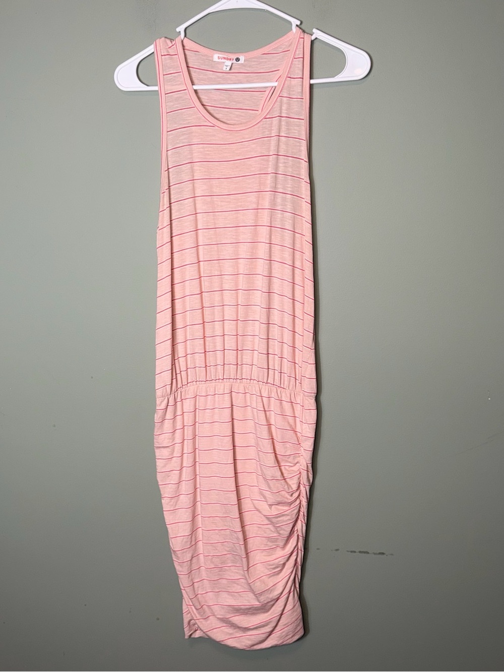 Sundry Women’s Isola Bella Striped Ruched Dress Medium